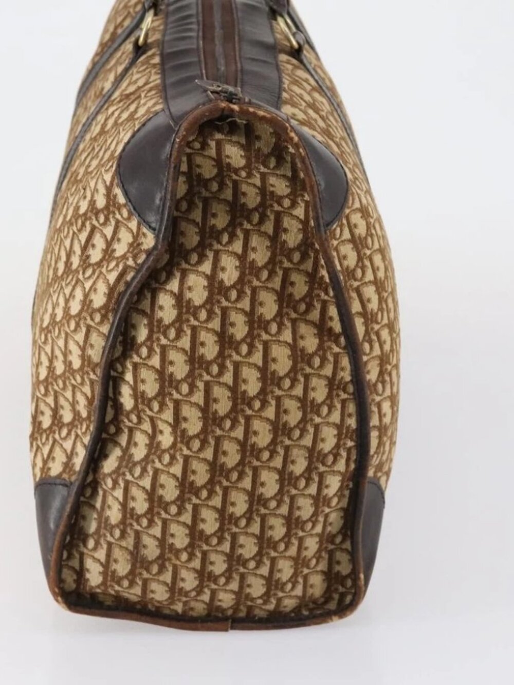 Christian Dior Trotter Canvas Boston Bag Beige Gold - Picture 4 of 16